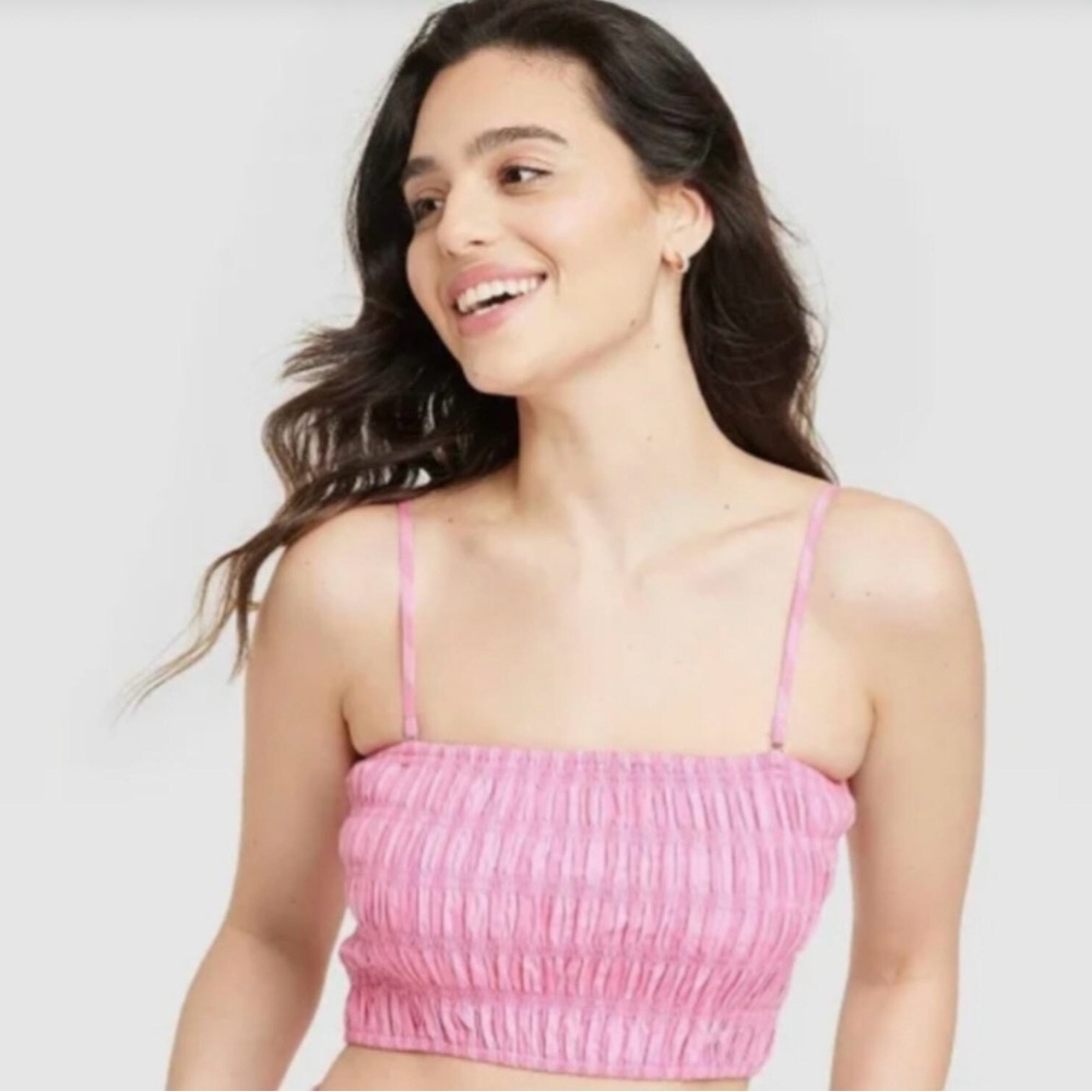 NWT A New Day Women’s Slim Fit Tiny Tank Top with Strap Size L color Pink